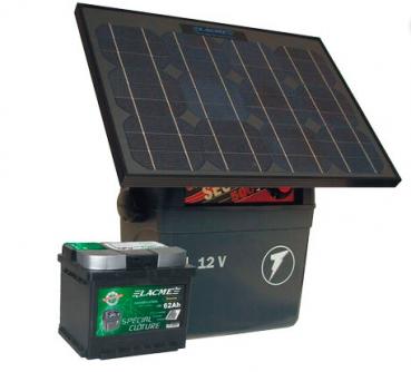 12 Volt Akkugerät Lacme SECUR 500 mit 33 Watt Solarpanel
