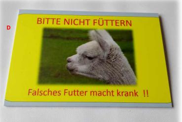 PVC Schild 3 mm Hartschaumplatte Alpaka, falsches Futter