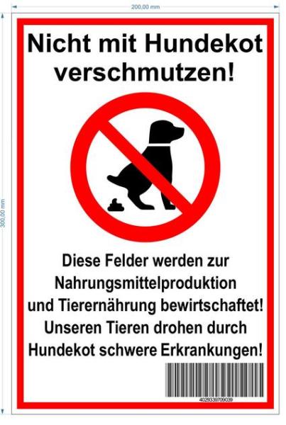 PVC Warnschid Hundekot