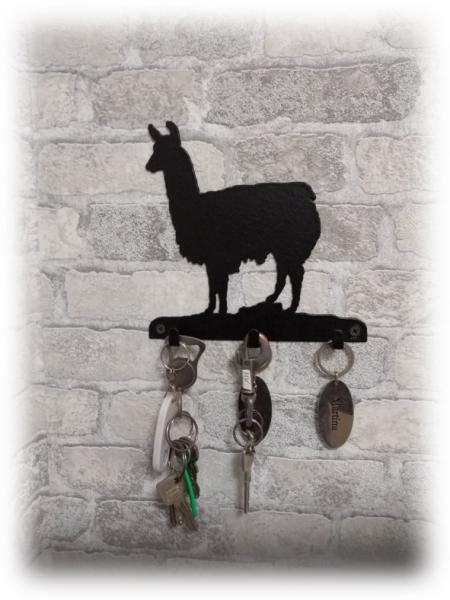 Schlüsselbrett Llama mit 3 Haken aus Metall