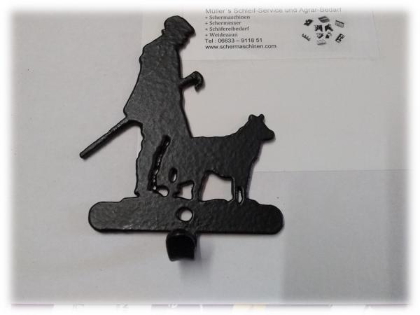 Schlüsselbrett Schäfer und Hund mit 1 Haken aus Metall
