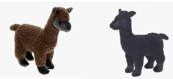 Plüsch Alpaka 23cm / Paar  Braun-Schwarz