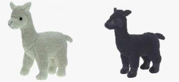 Plüsch Alpaka 23cm / Paar Weiß-Schwarz