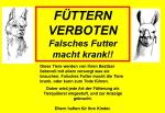 PVC Warnschild 3 mm Hartschaumplatte Kamelid falsches Futter "Abverkauf"